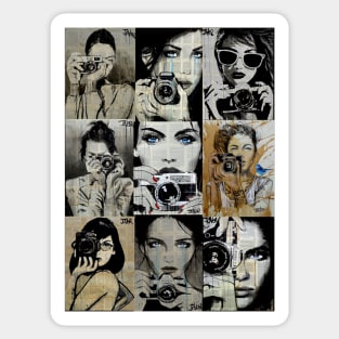 9 girls with camera Sticker